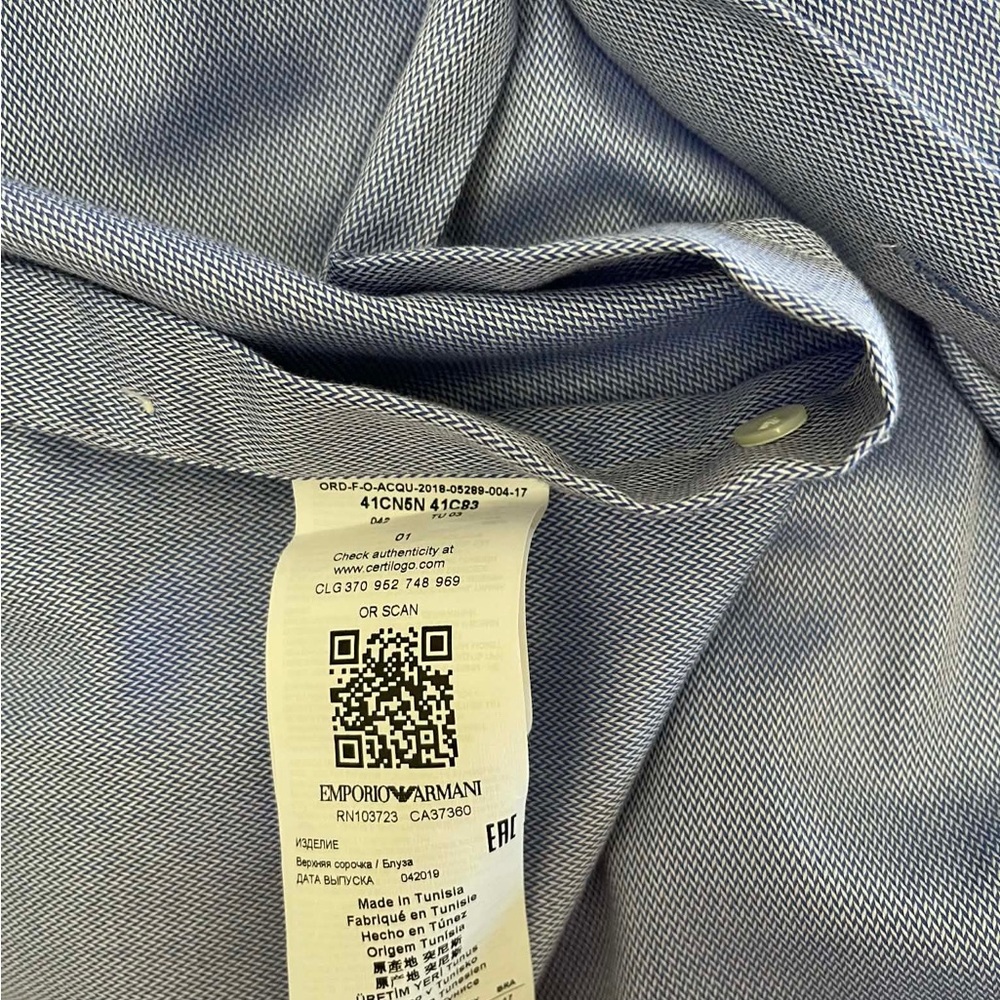 Emporio Armani Blue Button-Up Shirt